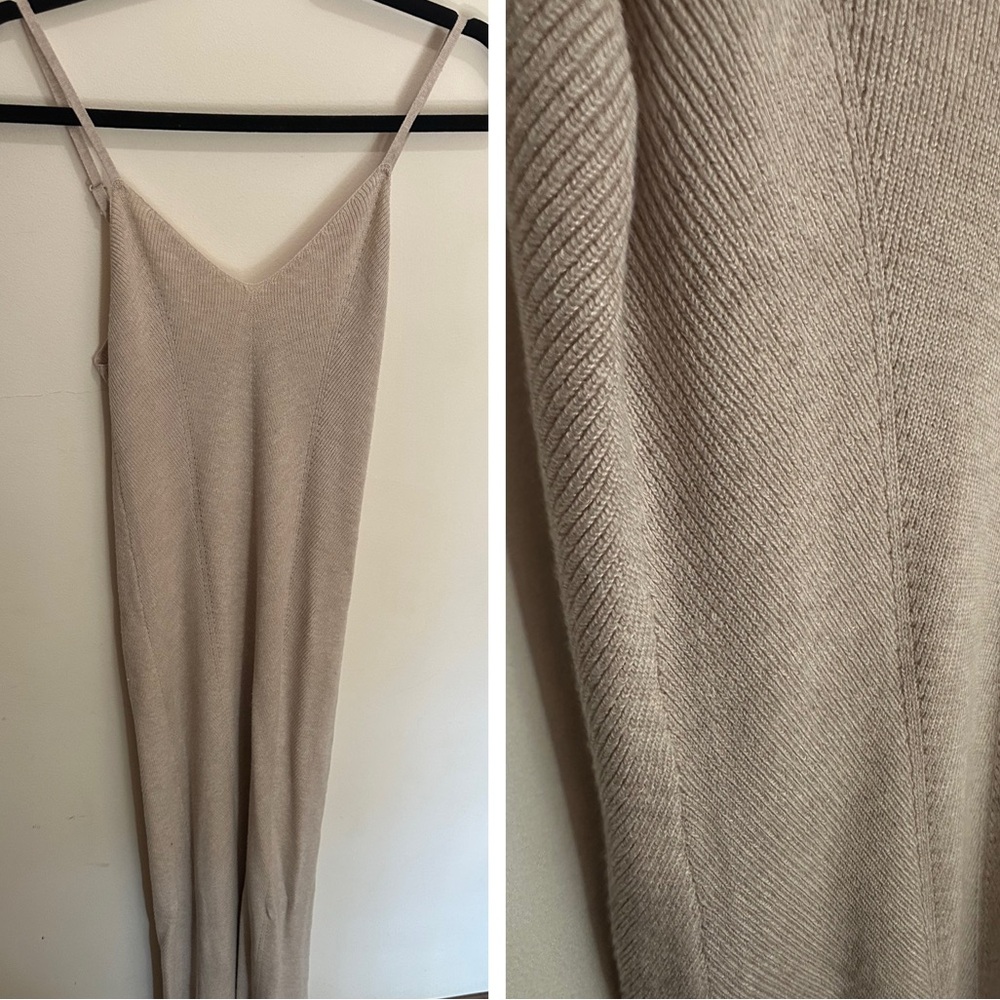 Tan Cashmere midi dress perfect condition XS Extra Small